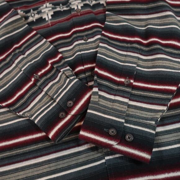 Woolrich Tribal Flannel Shirt Mens XL Multi-Color Striped Aztec Southwestern - Picture 13 of 16
